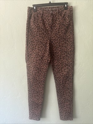 American Eagle 8 Next Level Stretch Curvy Super High Rise Brown Leopard Jegging