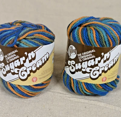 Lily Sugar 'n Cream Cotton Yarn Capri Ombre Lot 2 skein 4-ply 2.0oz / 95yds - Image 1 of 4