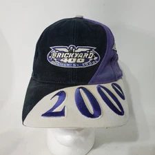 Nascar Hat Brickyard 400 Black Purple Vintage 2000 Snapback Embroidered Spellout