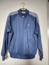 Vintage Adidas Trefoil Track Jacket Men M Blue White 3 Stripe Hong Kong D6 F180