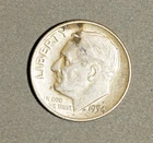 1954 D ROOSEVELT DIME - 90% SILVER  - VF