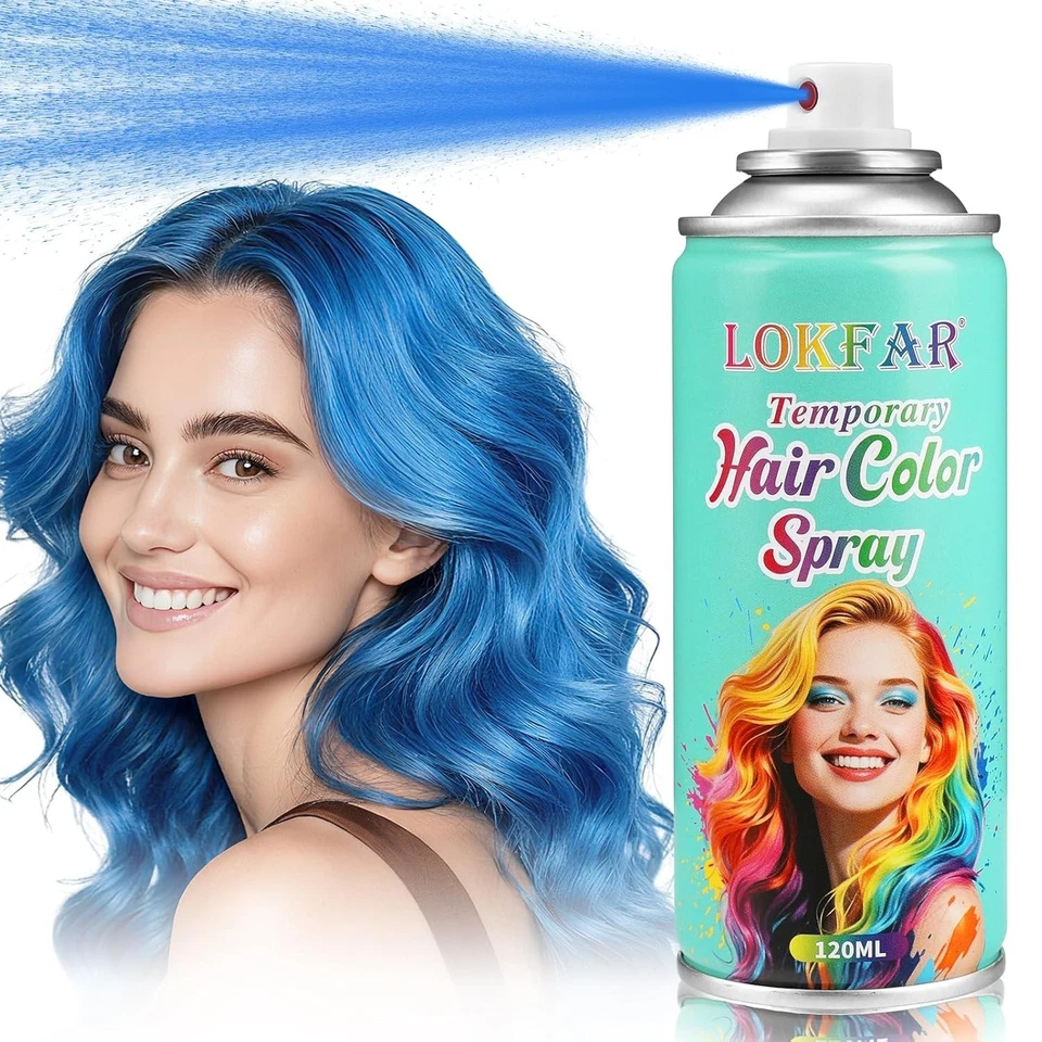 Spray de color de cabello verde spray temporal para mujeres hombres tinte pintura cera Foto 2 de 4