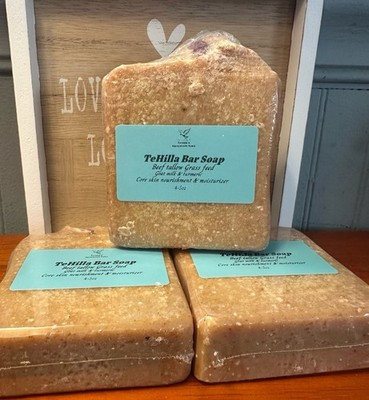 4pcs TeHilla Bar Soap (Beef Tallow Grass Feed) Handmade 100% Natural Made In USA