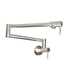 Pot Filler Faucet Wall Mount,  Commercial Kitchen Folding Brushed Nickel