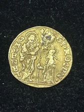 SASA 1789-97 Italy Venice Gold Zecchino 1Z Christ Ducat Holed Filled