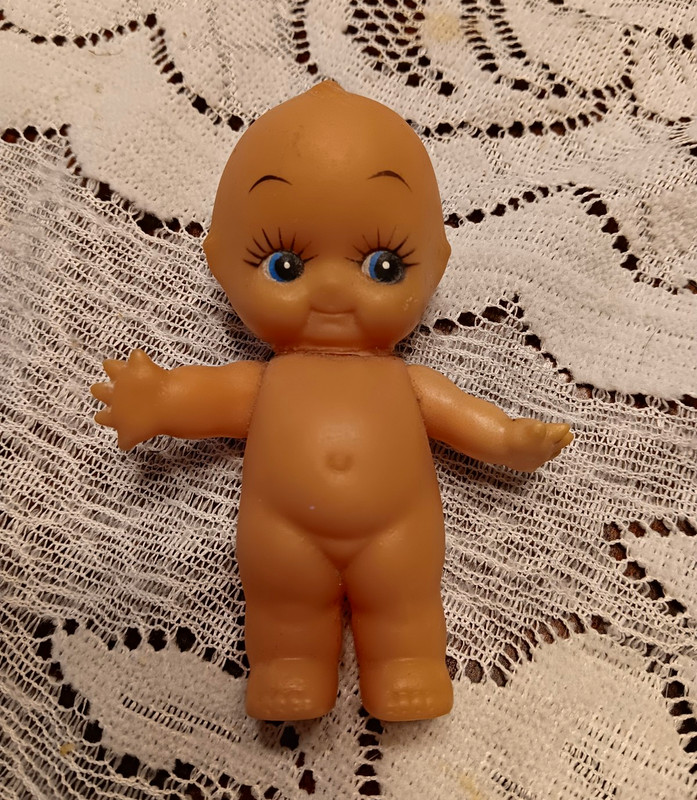 Kewpie Blue Eyes Bald No Hair Plastic? Medium Complexion