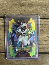2021 Panini SelectPremier Level Chuba Hubbard #176 Green Yellow Prizm DieCut(RC)