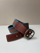 VINTAGE LEVI'S ORANGE TAG DENIM LEATHER BELT Size See Picture 