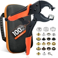 Heavy Duty Snap Fastener Tool kit, Punching Function, Snap Button Tool with A...