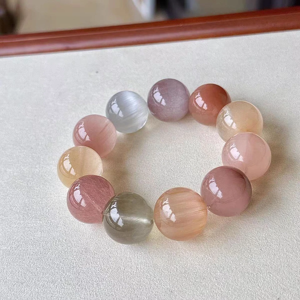 Natural Green Rutilated Quartz Red Rutilated Quartz Rabbit Hair Mixed Bracelet - Image 4 of 4