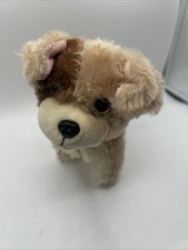 Walmart Small Brown White Plush Dog Stuffed Animal Toy walks barks