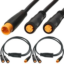 Ebike 3Pin Y-Splitter Extension Cable, Waterproof Male to Dual Female 1 to 2 ...