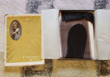 Vintage Sheer Black Knee Length Very Fine Thin Nylon Stockings Thigh Highs