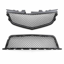 For 2008-14 Cadillac Cts-v Ctsv Front Upperlower Main Grille Combo Matte Black