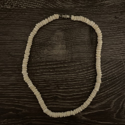 Hawaiian Puka Shell Tropical Jewelry Necklace 14” with Tan Bead Necklace