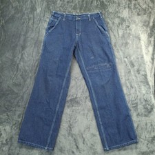 Carhartt Jeans Mens 34x32 Dungaree Fit Carpenter Dark Wash Workwear