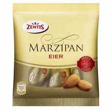 Zentis Marzipan Eier mit knackiger Schokolade 100g Packung