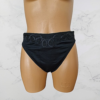Andres Sarda Luxus Slip mit Applikation  Gr. L Schwarz  Sylt Boutique Neu