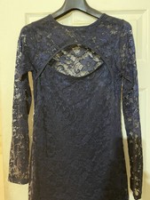 Navy Blue Lace Dress, Lined 