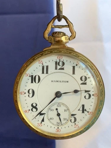 Antique 1925 Hamilton Gold Filled Pocket Watch Railroad Grade 16S 21J *RUNNING*