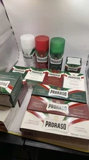 PRORASO SHAVE PRODUCTS  Green/ Red/WHITE  After Shave,LOTION,FOAMING CREAM ...
