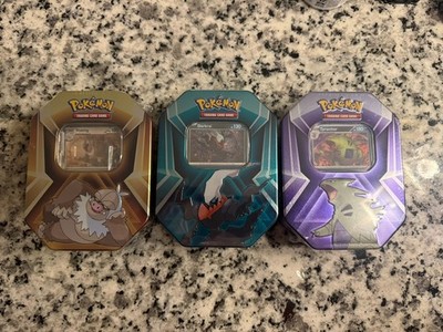 Triple Whammy Collector Tins Pokemon TCG Lot Of 3 Factory Sealed