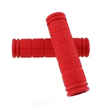 BMX MTB Bike Handlebar Grips Soft Rubber Non-Slip Scooter Pair – Red