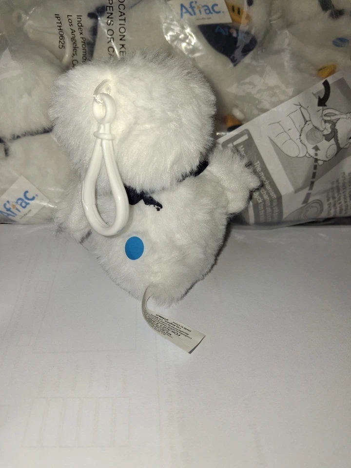 全新 Aflac Baby Duck 毛绒钥匙扣 背包 夹子(带声音) — 第 2/3 张图片