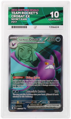 ACE 10 Team Rocket's Crobat EX 217/182 Destined Rivals Pokemon Gem Mint