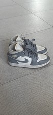 Jordan Air Jordan 1 Mid Top Colorblock Sneaker Gray/White Lace Up