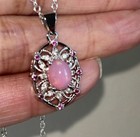 Natural Pink Dainty Opal Necklace Chain  — photo 2