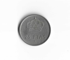 1982 Spain - 25 Pesetas - 275 - Copper Nickel - 8.5g