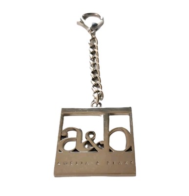 Keychain Amelia A Blake A & B Silver Tone Vintage