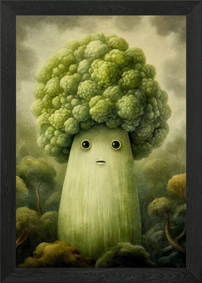 Brokkoli Baum Kreatur gerahmtes Wandbild Poster Leinwanddruck Bild