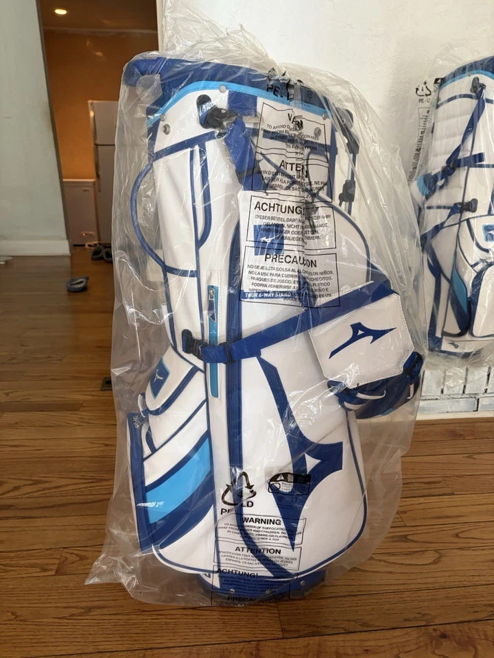Bolsa de pie de 14 vías Mizuno Golf Tour Stand - blanca/azul (24024859590900) Foto 2 de 2