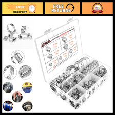 Stainless Steel Hose Clamp Assortment Kit - 60 Pieces, Adjustable 1/4''-1-1/2''
