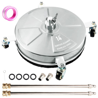 #ad 14quot; Pressure Washer Surface Cleaner with 4 Wheels Stainless Steel Power Wash... $87.32