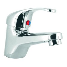 Masterflow Base Contemporary Ceramic Disc Mono Basin Mixer cw Clicker Waste CP