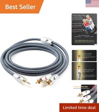 4.9ft Cotton Braided Audio Y Cord - 3.5mm to 2 RCA Adapter for Easy Connection