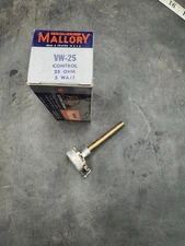 MALLORY Potentiometer VW25 Control 25 Ohm 5 Watt NOS