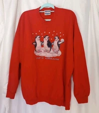Hanes Ultimate Printpro  Heavyweight Sweatshirt 3XL Red Vintage 80's 90's