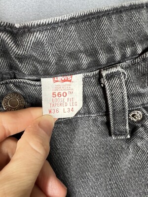 Vintage Levis 560 Jeans Mens 36x34 Loose Fit Tapered Leg Vintage Levis 560 Jeans Mens 36x34 Loose Fit Tapered Leg