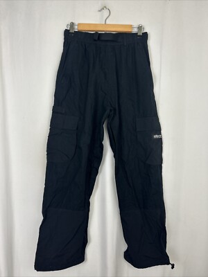 Adidas Adventure Mens Small Black Cargo Pants Belted Cotton