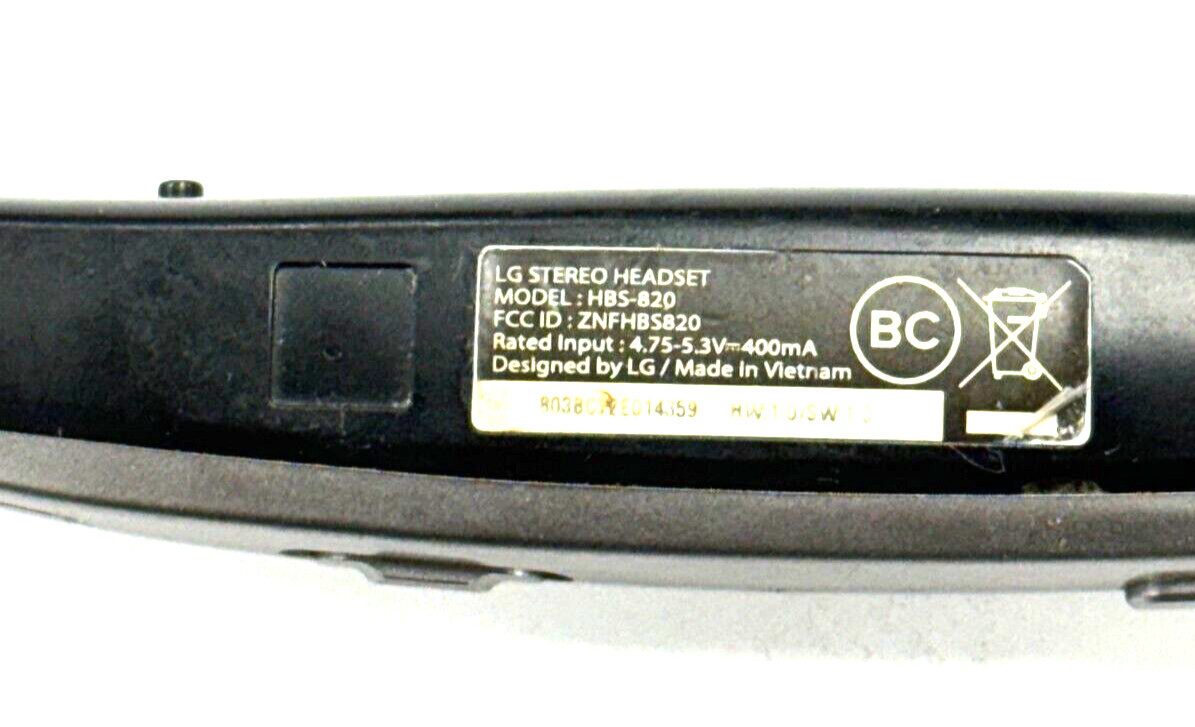 GENUINE LG Tone Ultra HBS-820S Wireless Bluetooth Headset w/ JBL Sound