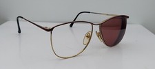 Vintage Pappagallo 8 Gold Burgundy Oval Sunglasses FRAMES ONLY Japan