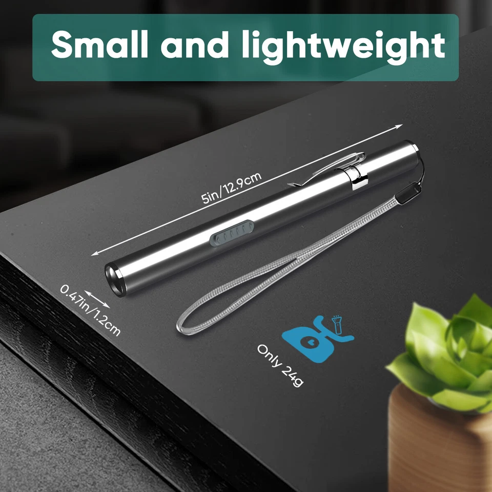 5X Portable Medical Pen Light Rechargeable Mini LED Pocket Torch f/ Doctor Nurse - Image 4 of 4