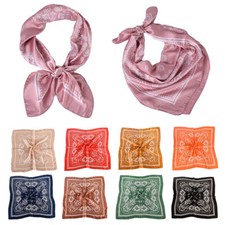 Square Satin Scarf Silk Feel Head Neck Wrap Solid Color Scarves Shawl Comfort US