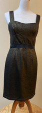 Betsey Johnson Club Rave Dress, Brass Zipper, Stretch, Sparkle! Size 6