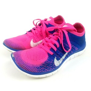 Nike Free 4 0 Flyknit Womens Size 7 5 Blue Pink Athletic Training Running Shoes 400266421081 Ebay