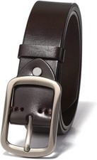 Locikeiy Mens Leather Belt Coffee Brown Size 42 - NEW, no Box